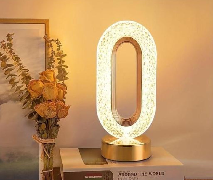Oval Crystal Table Lamp