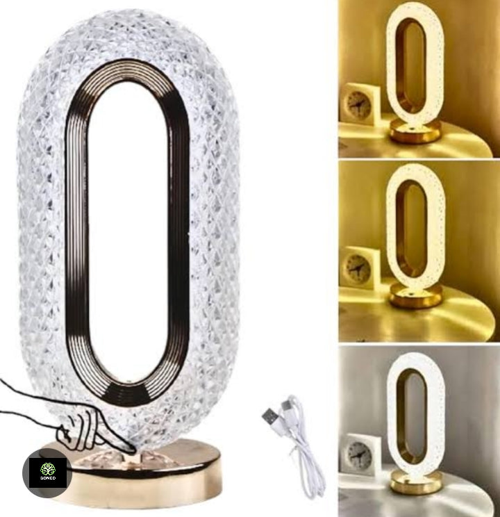 Oval Crystal Table Lamp