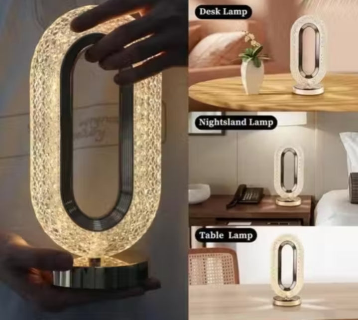 Oval Crystal Table Lamp