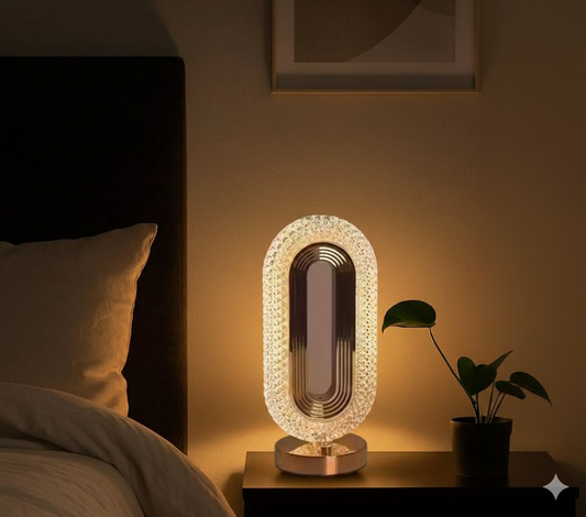 Oval Crystal Table Lamp