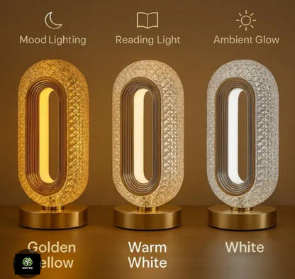 Oval Crystal Table Lamp